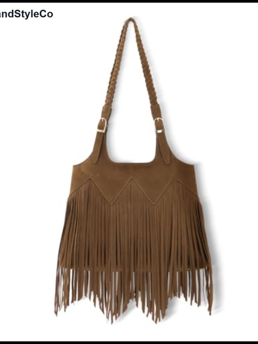 Fringe Hobo Shoulder Bag Vegan Faux Suede Woven Tassel Purse